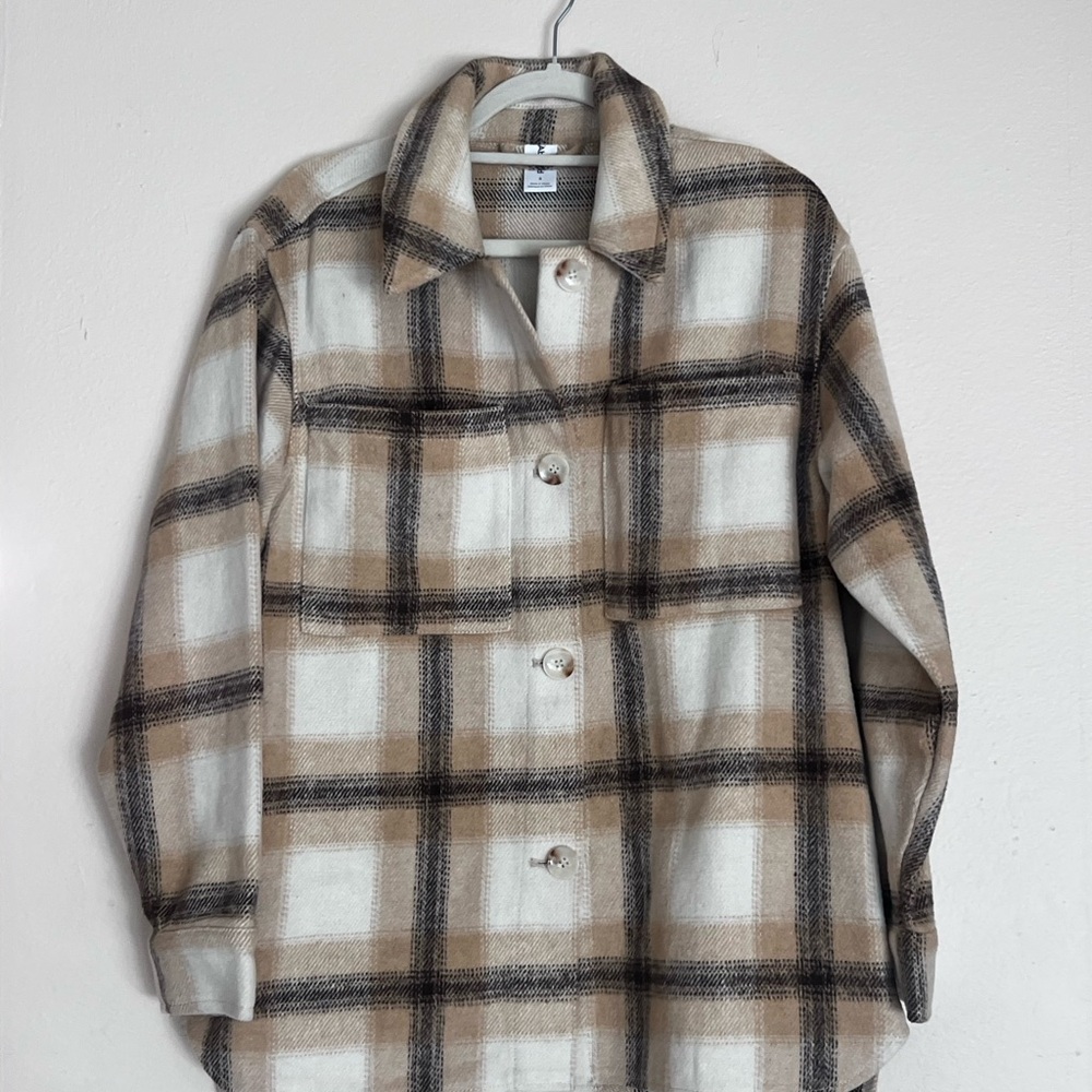 Plaid Shacket with Hand Pockets